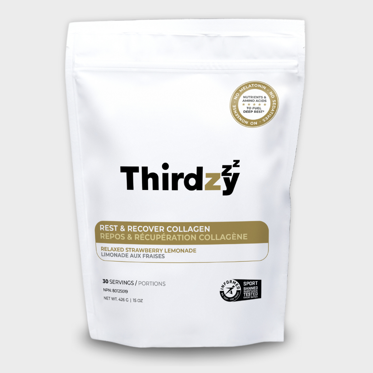 Thirdzy melatonin-free sleep formula packaging on a clean white background